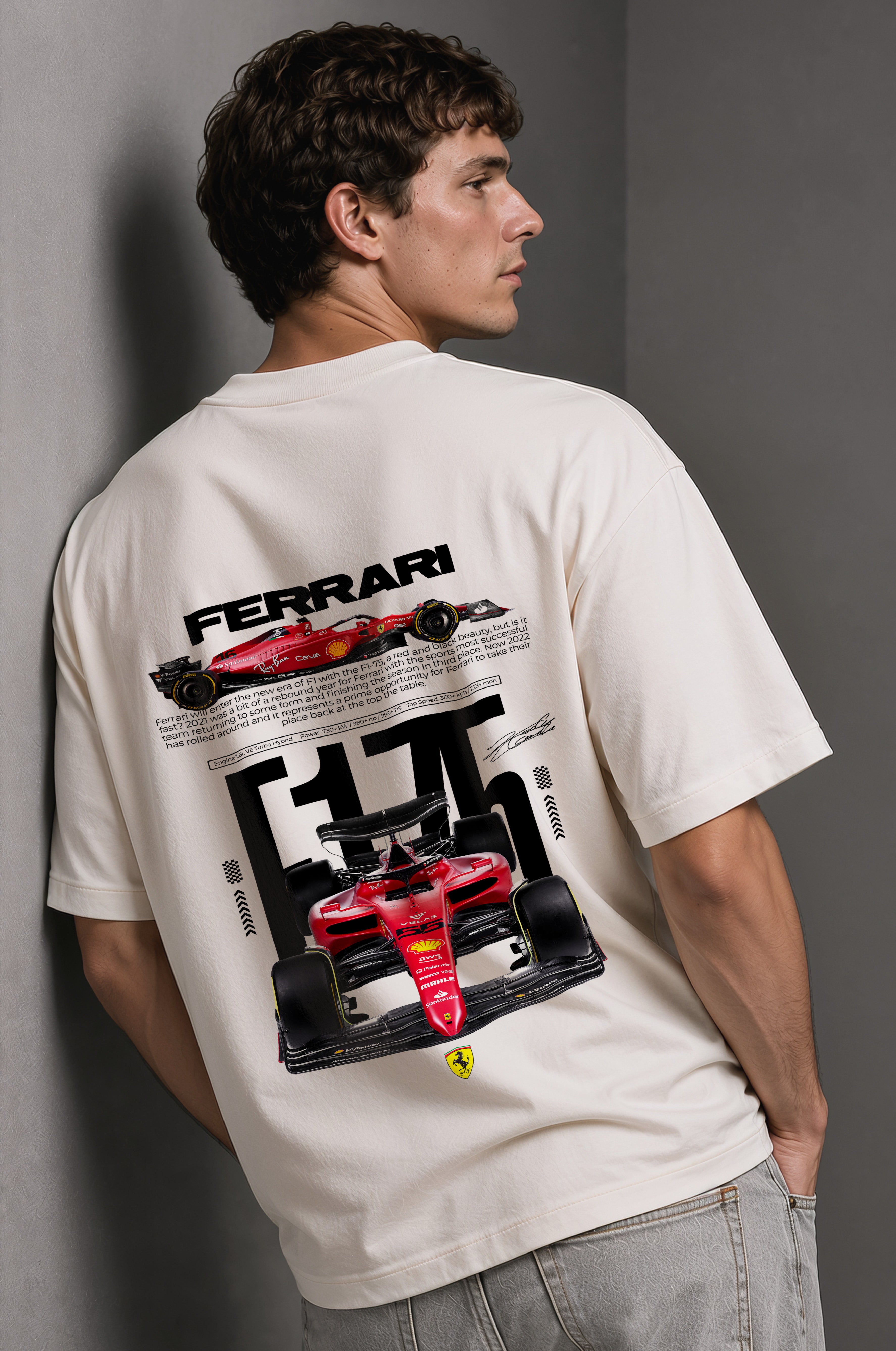 Ferrari F1-75 Men Oversized Classic T-Shirt