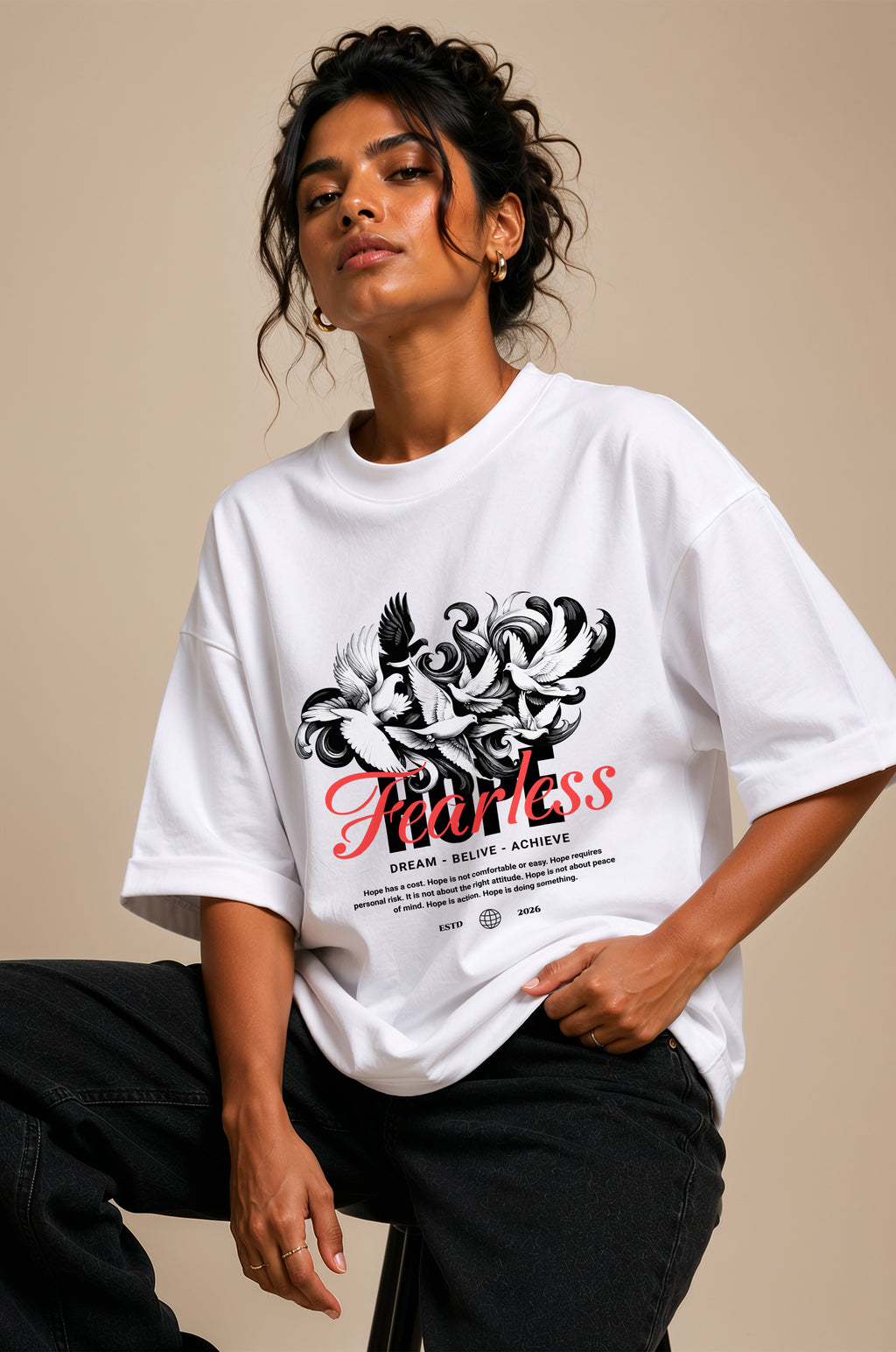 Fearless Women Oversized Classic T-Shirt