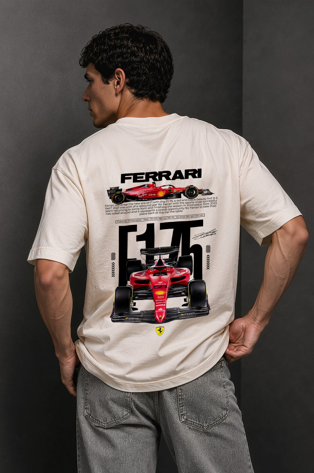 Ferrari F1-75 Men Oversized Classic T-Shirt
